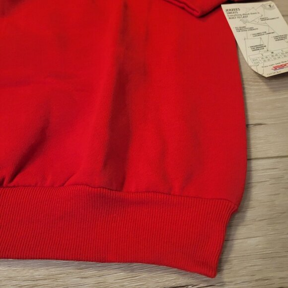 NOS Vtg Jerzees 90s Blank Red Crewneck Sweatshirt Size M 38-40 USA Made - Picture 3 of 5